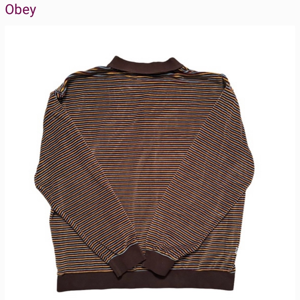 Obey Men's Multicolor Striped Crewneck Sweater